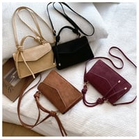 Image 1 of PU Leather Solid Colour Magnetic Crossbody Bag