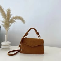 Image 4 of PU Leather Solid Colour Magnetic Crossbody Bag