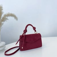 Image 3 of PU Leather Solid Colour Magnetic Crossbody Bag