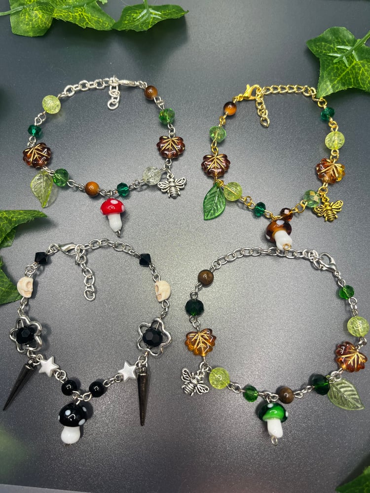 Image of Mushroom Charm Bracelets