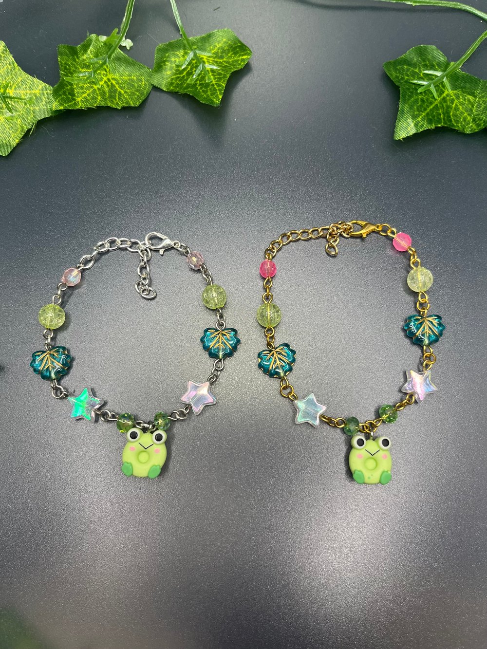 Image of Whale shark, Turtle, Frog, and Capybara Charm Bracelets