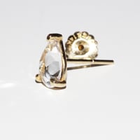 Image 2 of White Sapphire Pear Stud Earring (Single piece)