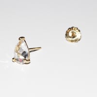 Image 4 of White Sapphire Pear Stud Earring (Single piece)