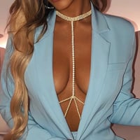 Image 1 of Rhinestone Neck Body Chain