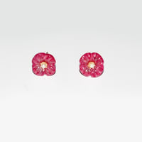 Image 3 of Ruby Pansy Stud Earring