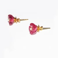 Image 2 of Ruby Pansy Stud Earring