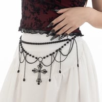 Image 3 of Gothic Cross Layered Tassle Belt