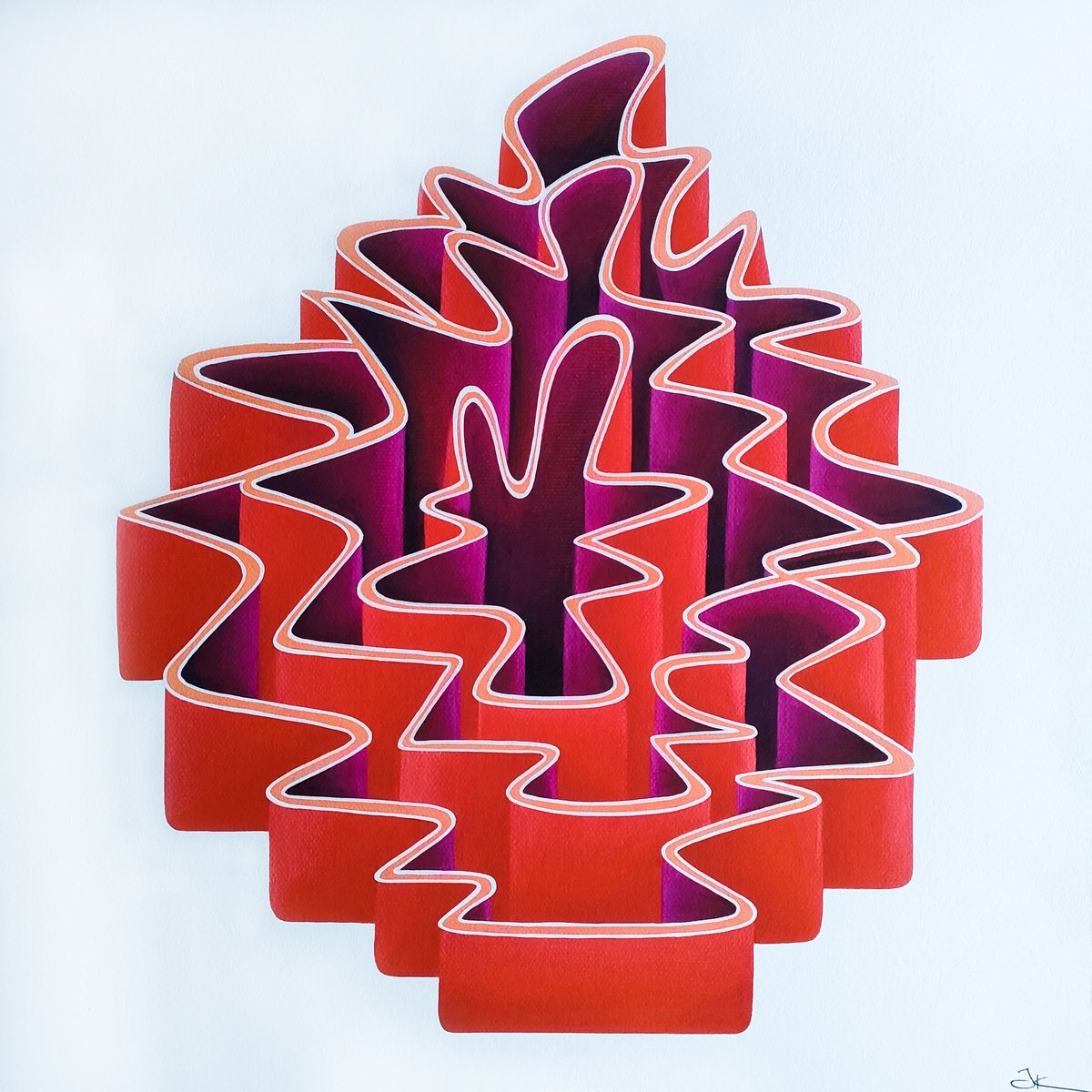 Image of Hand Embellished 'Labyrinth Coral'