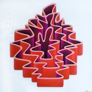 Image of Hand Embellished 'Labyrinth Coral'