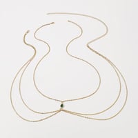 Image 3 of Faux Emerald Bra Style Body Chain