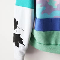 Image 7 of triceratops maple leaf courtneycourtney adult M medium longsleeve patchwork funnel neck sweatshirt