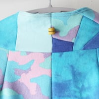 Image 4 of triceratops maple leaf courtneycourtney adult M medium longsleeve patchwork funnel neck sweatshirt
