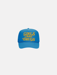GIRLS ARE DRUGS® TRUCKERS - CAROLINA BLUE / YELLOW