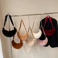 Image 1 of Plush Half Moon Handbag