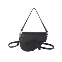 Image 2 of PU Leather Magnetic Buckle Saddle Handbag