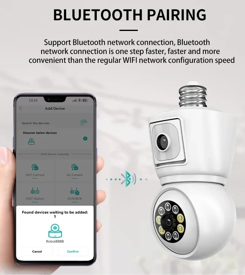 MSL 4K 8MP E27 Bulb WiFi Security Camera with Night Vision