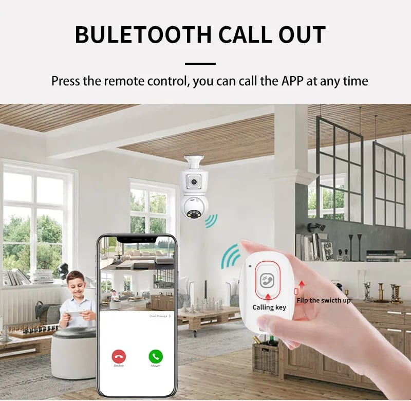 MSL 4K 8MP E27 Bulb WiFi Security Camera with Night Vision