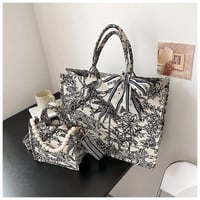 Image 2 of Bow Toile Tote Bag