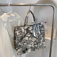 Image 3 of Bow Toile Tote Bag