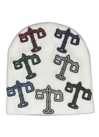 White “PNH” Ribbed Beanie