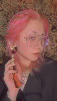 Image 1 of TORTOISE HERALD ACRYLIC & METAL EARRINGS (Single)