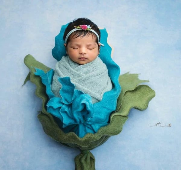 Image of Shop the Look: Teal & Green Blossom Merino Silk Felted Layers, set of 2 layers (reg. $98)