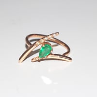 Dewy Orchid Emerald Teardrop Ring