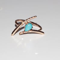 Dewy Orchid Turquoise Teardrop Ring