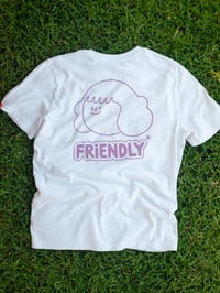 Image 2 of Friendly* T-shirt / White + Lavender 