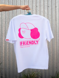 Image 2 of Once Caffeinated T-shirt / White + Hot Pink