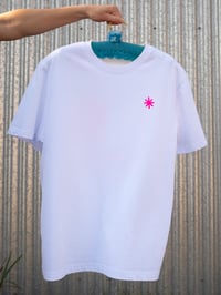 Image 3 of Once Caffeinated T-shirt / White + Hot Pink