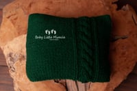 Image 5 of Knitted pillow wrap bonnet hats green