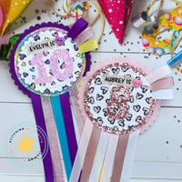 Image 5 of Personalised Rainbow Leopard Rosette/Badge 