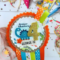 Image 1 of Personalised Dinosaur Adventure Rosette