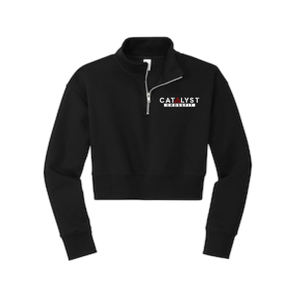 PRE-ORDER: Catalyst CrossFit Logo Women's Embroidered 1/2-Zip Crop Sweatshirt