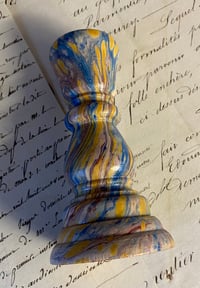 Image 2 of Hand Marbled wooden candlestick 