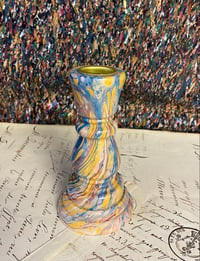 Image 3 of Hand Marbled wooden candlestick 