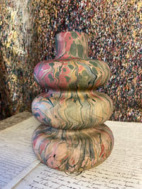 Image 5 of CHARITY SALE // prototype large hand marbled wavy paper maché vase // MS Society 