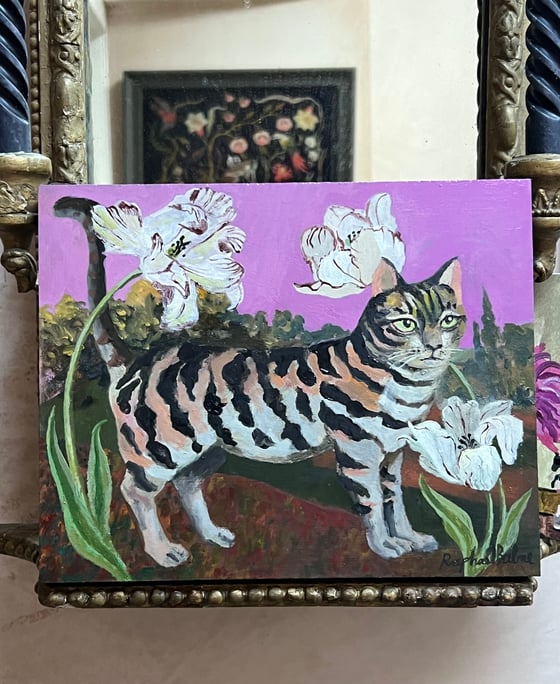 Image of Cat & Tulips