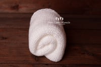 Image 7 of Knitted pillow wrap and bonnet hats white