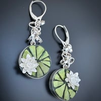 Image 1 of Lotus and Lily Pad Earrings 