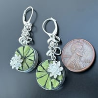 Image 3 of Lotus and Lily Pad Earrings 