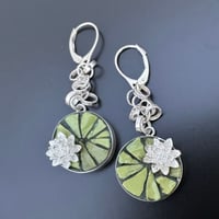 Image 2 of Lotus and Lily Pad Earrings 