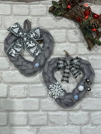 Image 1 of Hand Knitted Mini Christmas Heart Decoration