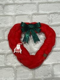 Image 4 of Hand Knitted Mini Christmas Heart Decoration