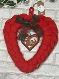 Image 5 of Hand Knitted Christmas Heart Decoration