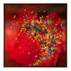 Original Canvas - Butterflies on Crimson - 40" x 40"