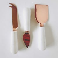 Image 1 of Marble Handle Cheese Knife Set