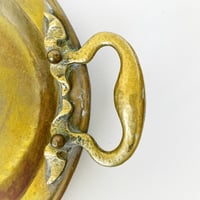 Image 3 of Large Brass Hammered Handle Tray