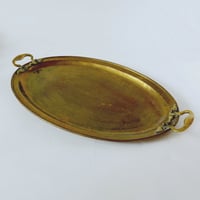 Image 4 of Large Brass Hammered Handle Tray